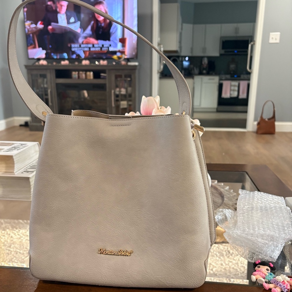 Montana West Cream Shoulder Bag
